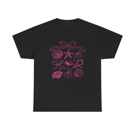 Pink Coastal Coquette Shell Cotton T-Shirt