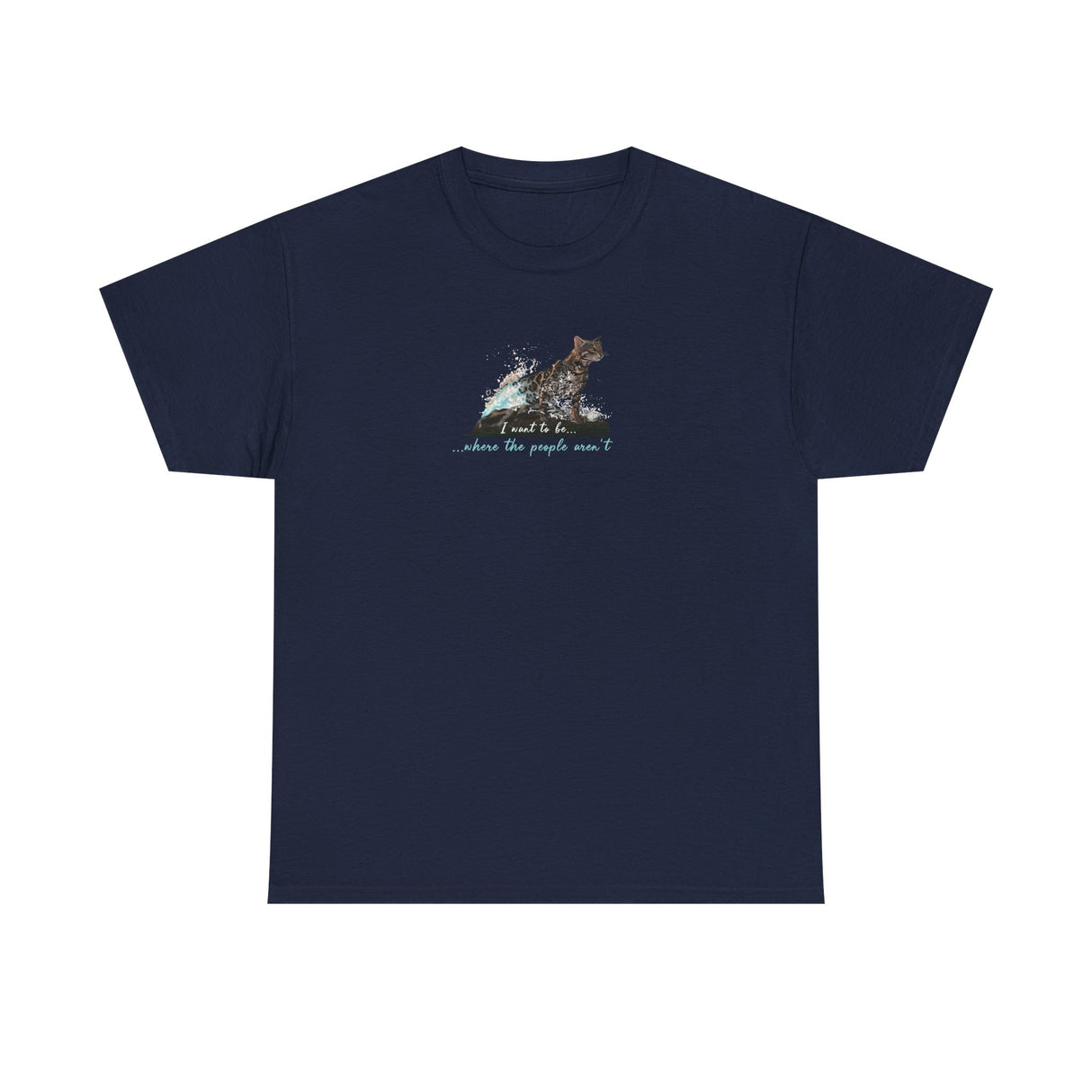 Purrmaid Flounder Cat T-Shirt — "I Want to Be Where the People Aren't"