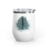 Wine Tumbler — "Fish at Heart" Flounder the Purrmaid Hand-Drawn Design
