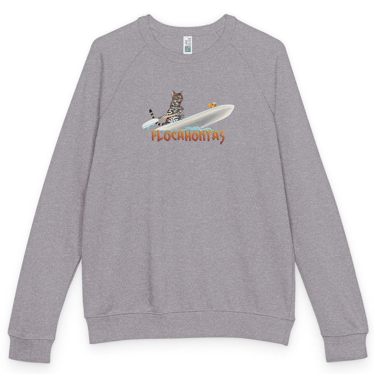 Flocahontas and Mouse Toy raglan crewneck - Graphite Heather