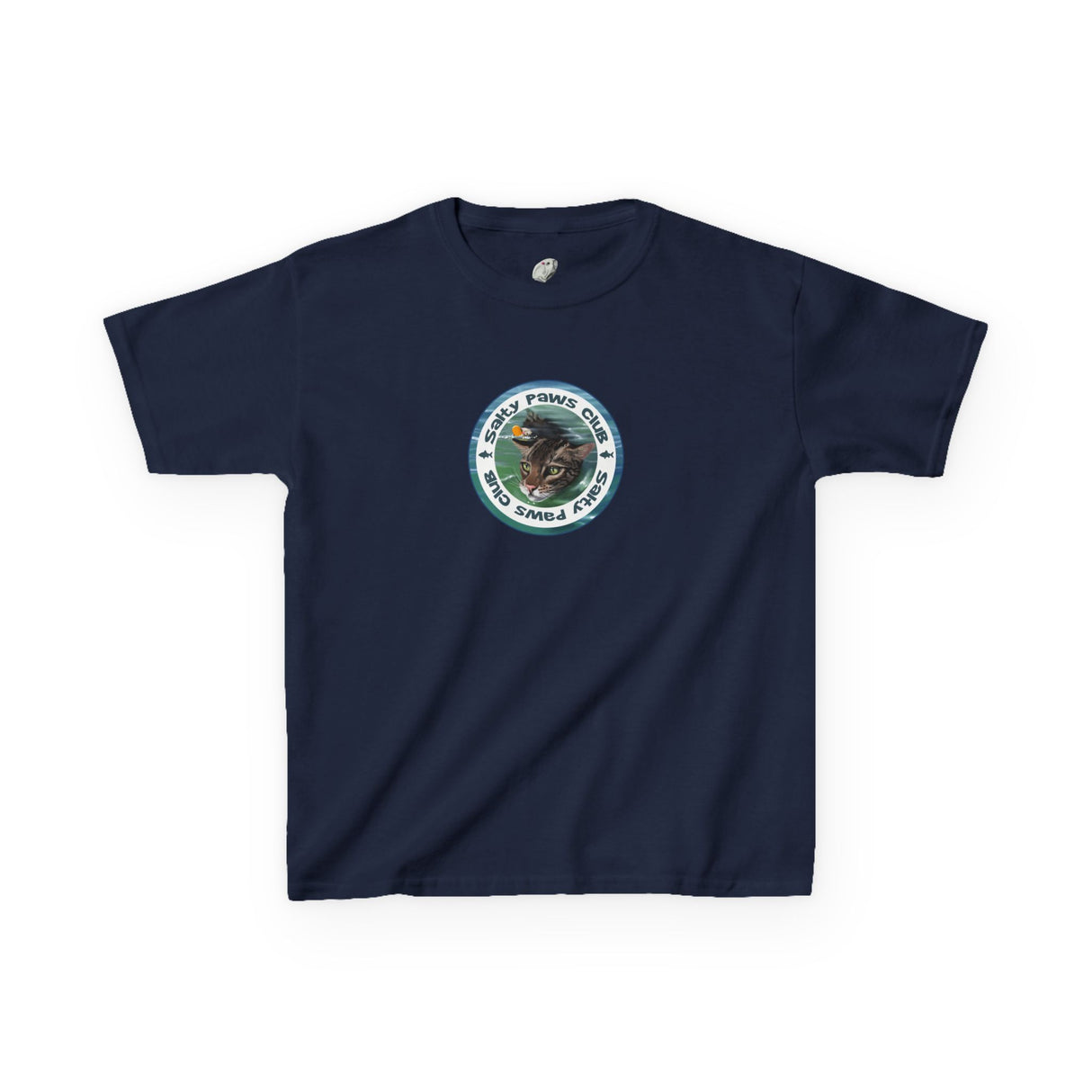 Kids Tee — "Salty Paws Club" Purrmaid Flounder & Life‑Vest Mouse Toy