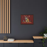 Stay Weird Matte Canvas Print — Flocahontas & Mouse Toy (Framed)