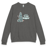 Christmas Tree Hugger raglan crewneck - Charcoal Heather