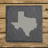 Texas Slate Coaster Set – Engraved Natural Stone (Set of 4)