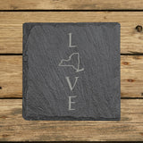 New York Slate Coaster Set – Engraved Natural Stone (Set of 4)