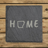 Arkansas Slate Coaster Set – Engraved Natural Stone (Set of 4)