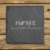 West Virginia Slate Coaster Set – Engraved Natural Stone (Set of 4)
