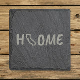 California Slate Coaster Set – Engraved Natural Stone (Set of 4)