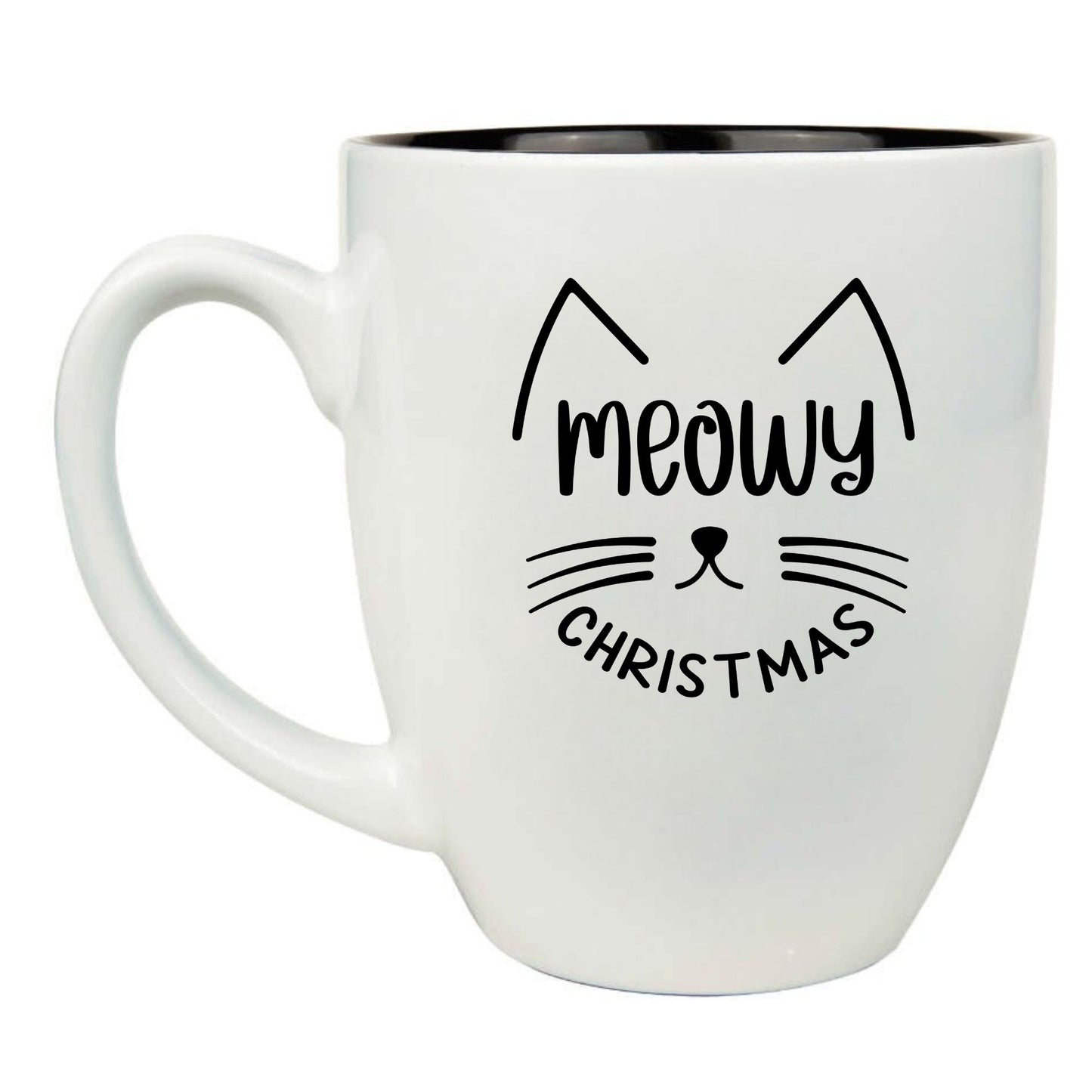 Meowy Christmas 16 oz. White Ceramic Bistro Coffee Mug - Purrfect Gift