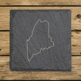 Maine Slate Coaster Set – Engraved Natural Stone (Set of 4)