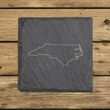North Carolina Slate Coaster Set – Engraved Natural Stone (Set of 4)