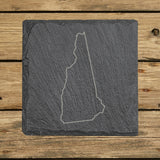 New Hampshire Slate Coaster Set – Engraved Natural Stone (Set of 4)