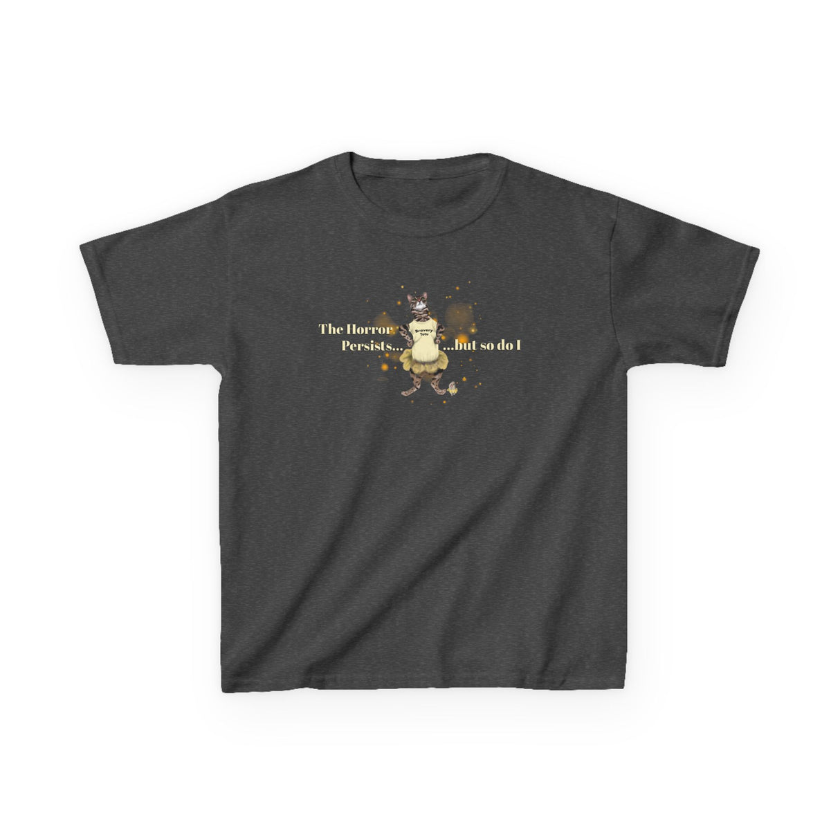 Kids Heavy Cotton™ Tee - Bravery Tutu design featuring Flounder with Mouse Toy by her side