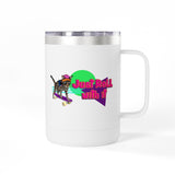 Coffee Mug Tumbler - Just Roll with it Flounder the Purrmaid Design by Nina, 15oz