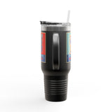 Insulated Travel Mug — "Vote Fish 2028" Funny Political Campaign Design Featuring Flounder the Purrmaid