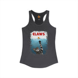 Purrmaid Flounder Claws Tank — Women's Racerback Tank with 'Shark-Like' Cat Catch Design