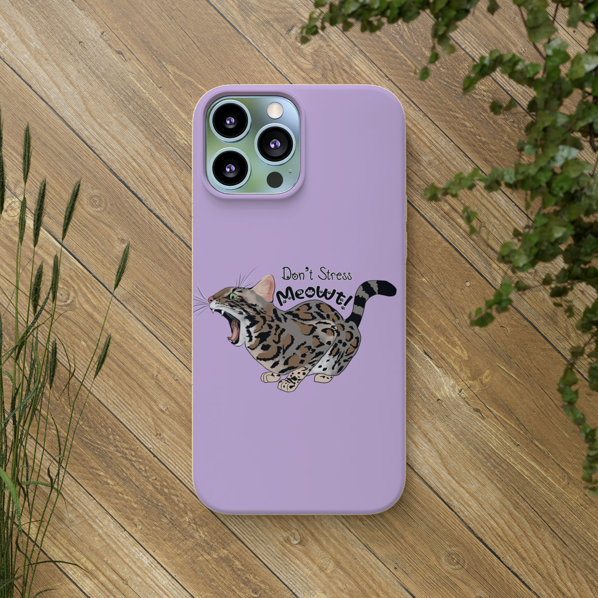 Flounder Cat - Don't Stress Meowt Biodegradable Phone Case – Eco-Friendly & Stylish