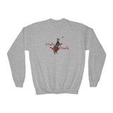 Tricks for Treats Youth Crewneck Sweatshirt — Flounder in Halloween Bravery Tutu Ballet Design