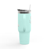 40oz Insulated Travel Mug — “I Said What I Said” Flounder Talking Pet Buttons Design