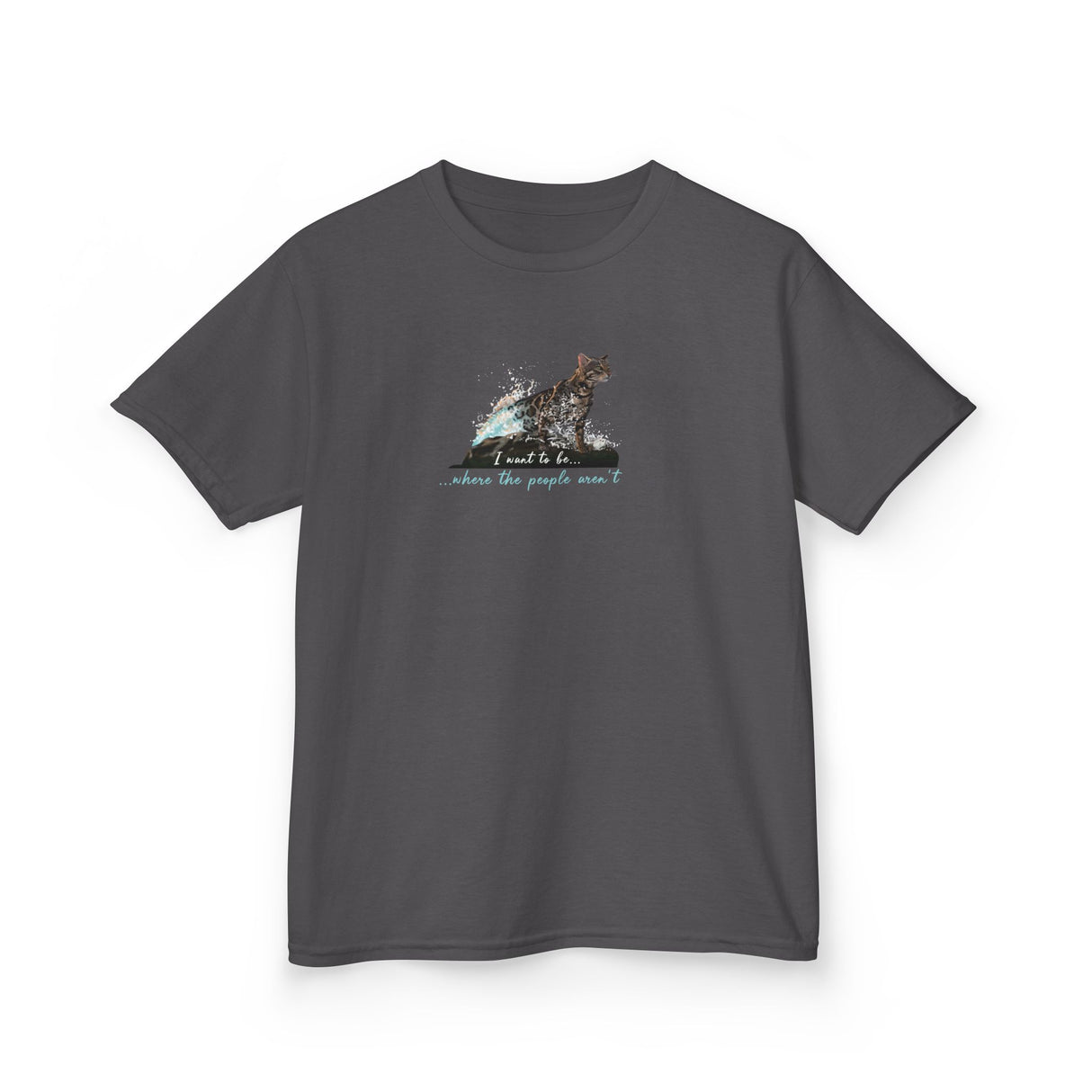 Kids Tee — "I Want to Be Where the People Aren't" Purrmaid Flounder Splash