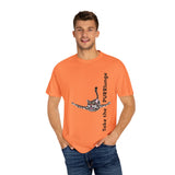 Purr-lunge Unisex T-shirt with Flounder the Purrmaid Design