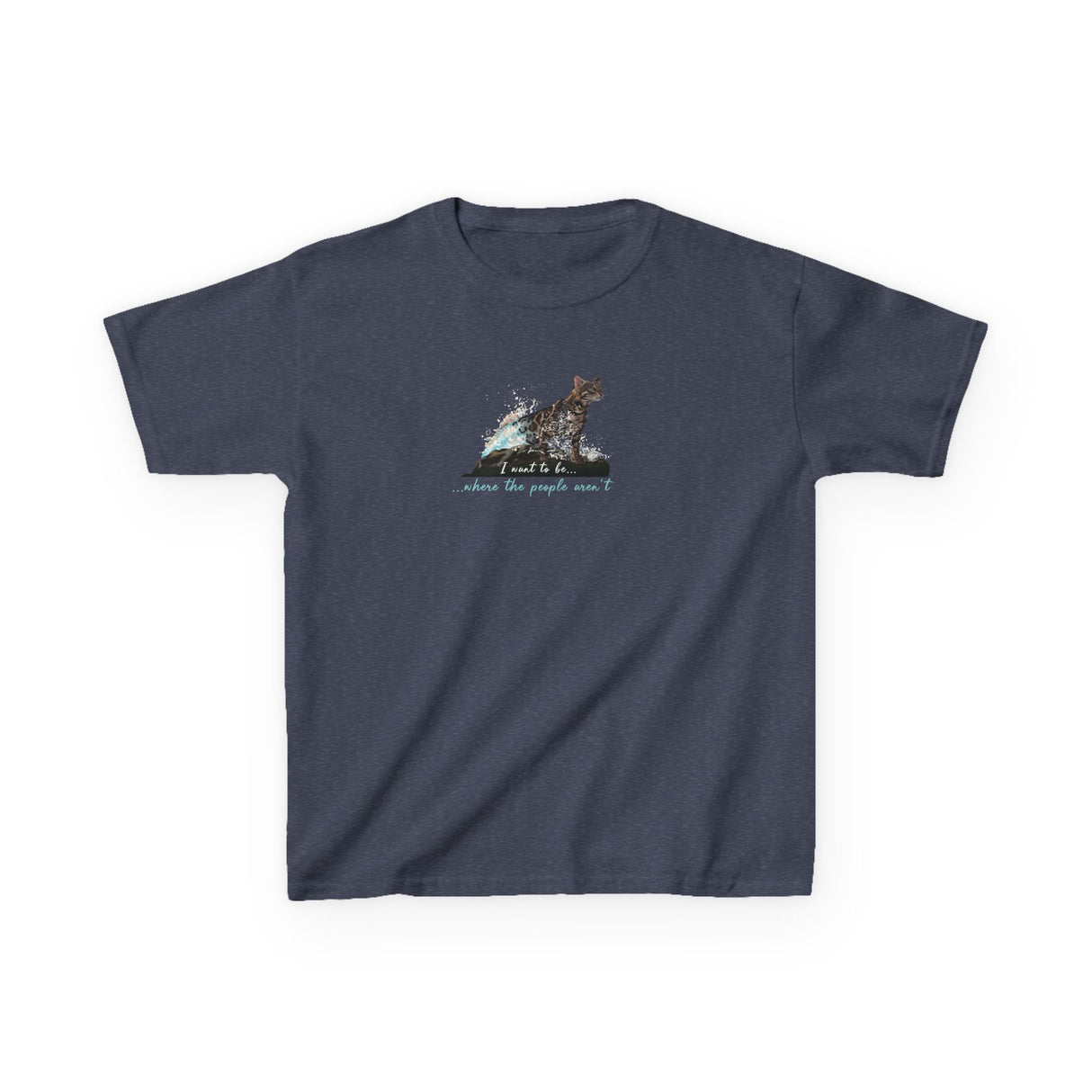 Kids Tee — "I Want to Be Where the People Aren't" Purrmaid Flounder Splash