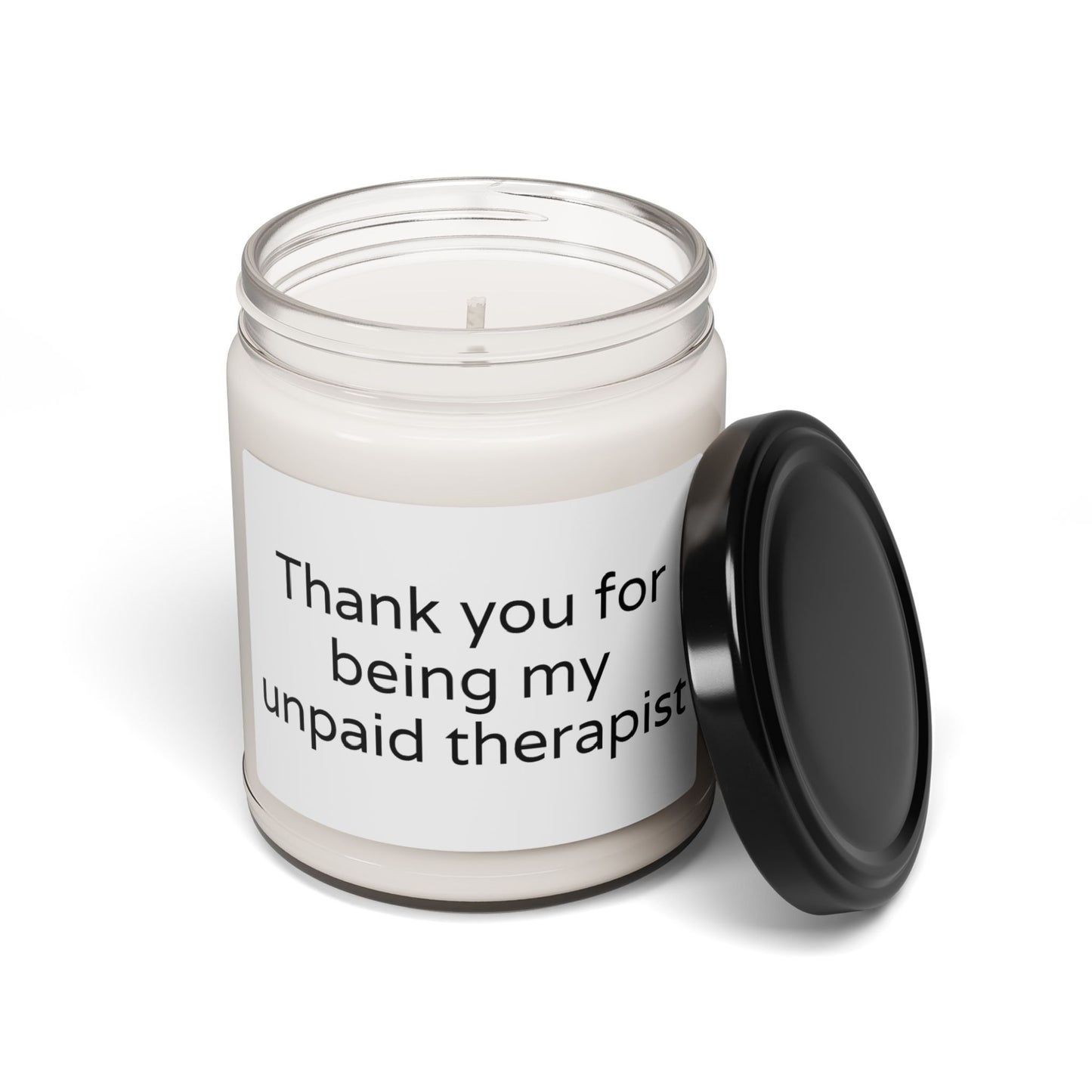 “Thank You for Being My Unpaid Therapist” Scented Soy Candle, 9oz – Funny Best Friend Gift