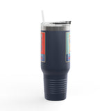Insulated Travel Mug — "Vote Fish 2028" Funny Political Campaign Design Featuring Flounder the Purrmaid