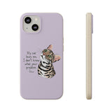 Flounder Cat - My Cat Loves Me Biodegradable Phone Case – Eco-Friendly Protection