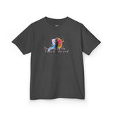 Kids Tee — “Paint With All The Colors Of The Wind” Flounder the Purrcasso Kids T-Shirt