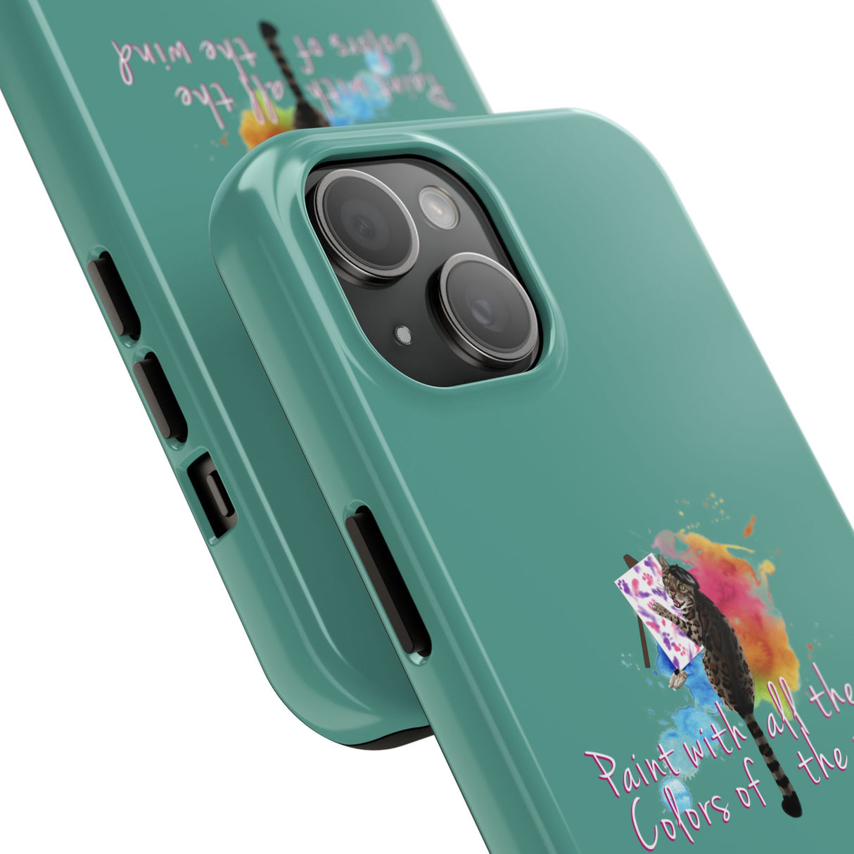 Tough Phone Case — "paint with all the colors of the wind" Flounder the Purrcasso Art