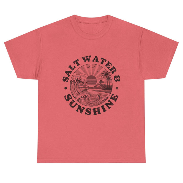 Saltwater and Sunshine cotton tee in coral silk