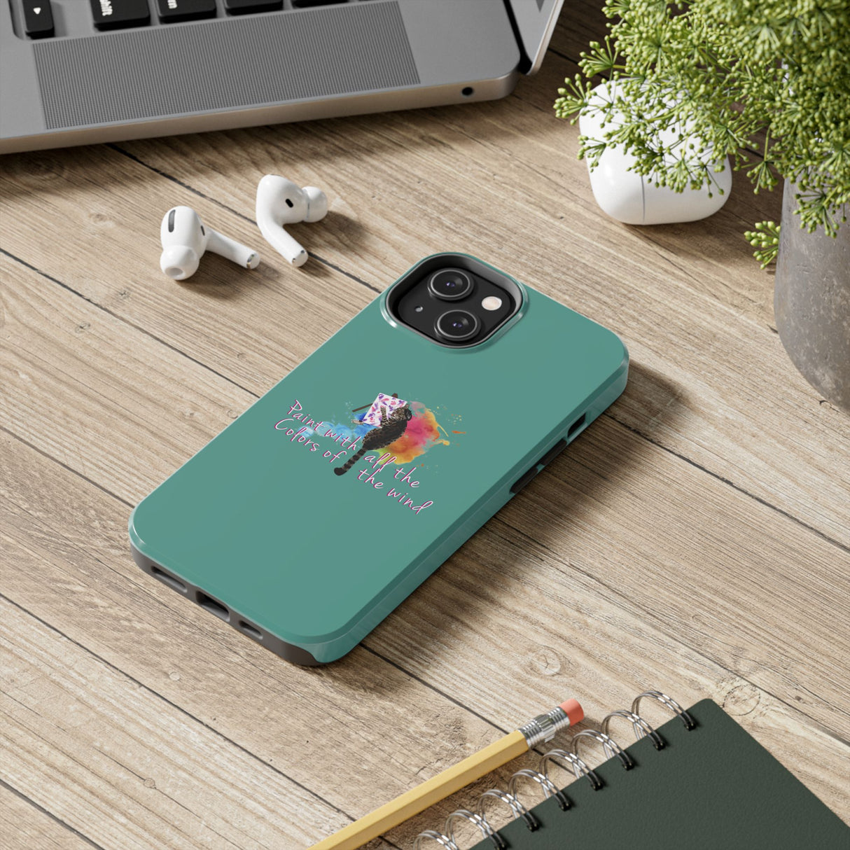 Tough Phone Case — "paint with all the colors of the wind" Flounder the Purrcasso Art