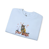 Stay Weird Sweatshirt — Hand-Drawn Flounder & Mouse Toy Hug Crewneck