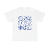 Blue Coastal Coquette Shell Cotton T-Shirt