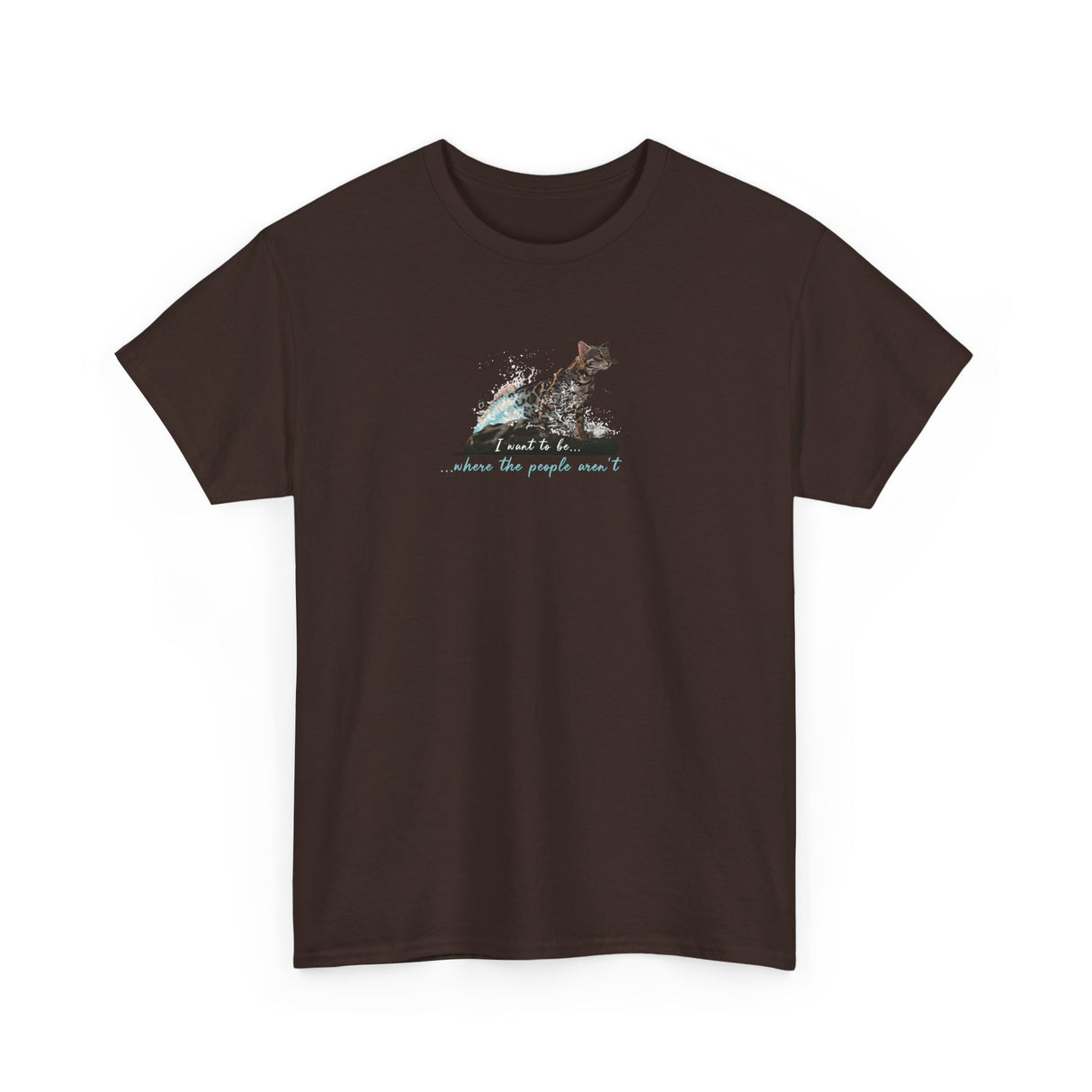 Purrmaid Flounder Cat T-Shirt — "I Want to Be Where the People Aren't"