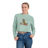 Stay Weird Cropped Sweatshirt — Flocahontas & Mouse Toy Artwork