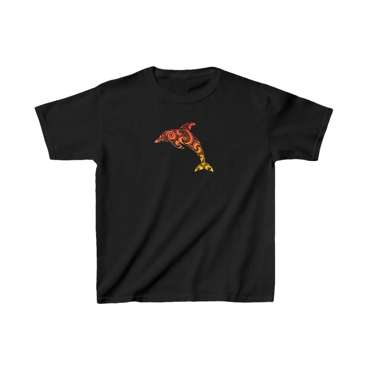 Kids Tee with Tribal Dolphin Design - Youth Shirt