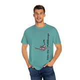 Purr-lunge Unisex T-shirt with Flounder the Purrmaid Design