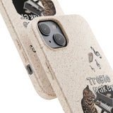 Phone case - Treble Maker Hand Drawn Design by Flounder's Mom, Nina Featuring Flounder the Purrmaid Playing Piano for Mouse Toy