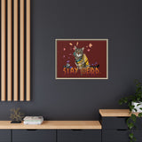 Stay Weird Matte Canvas Print — Flocahontas & Mouse Toy (Framed)