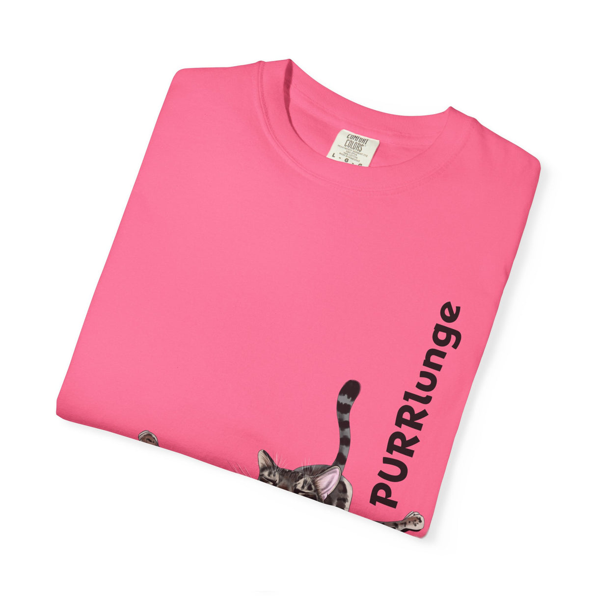 Purr-lunge Unisex T-shirt with Flounder the Purrmaid Design