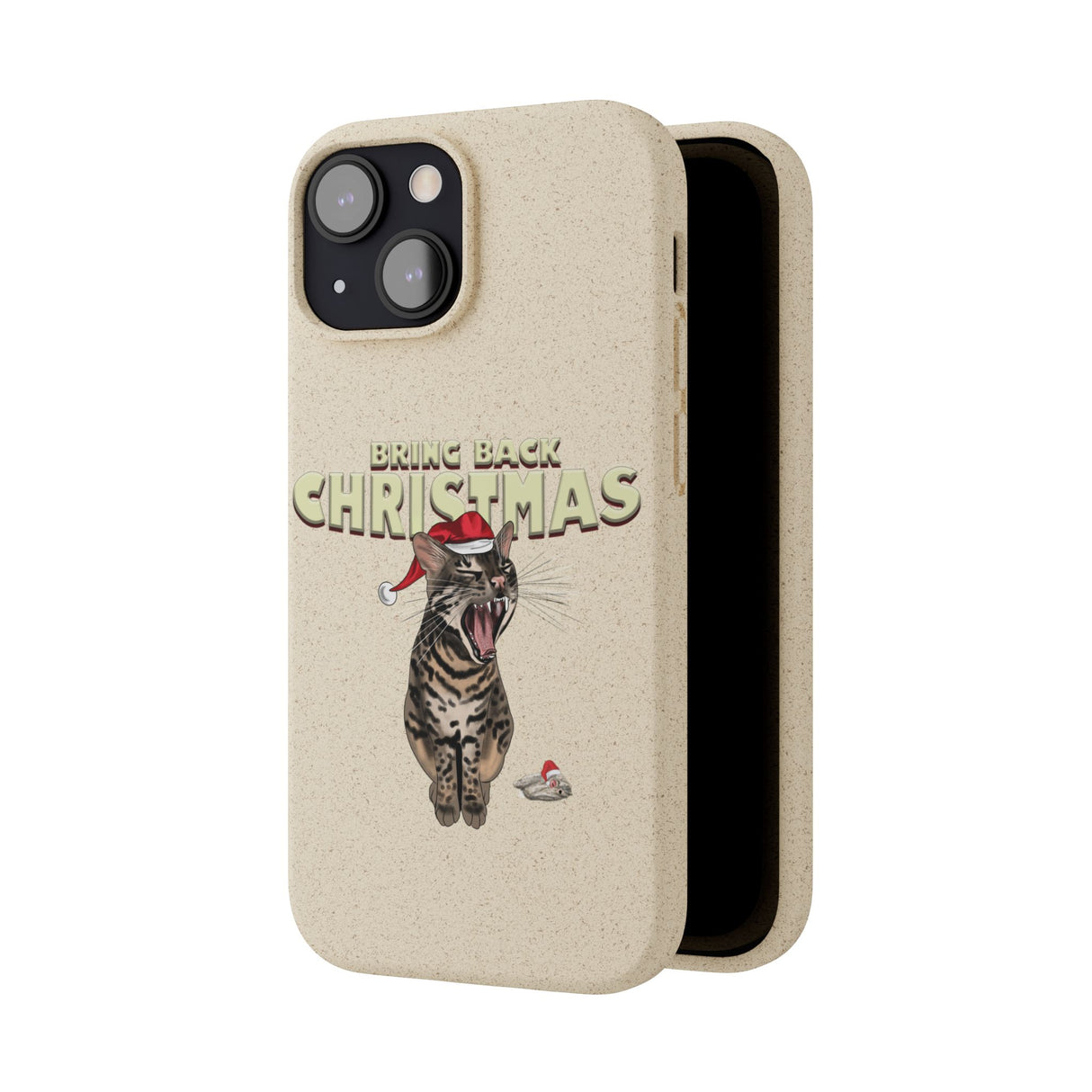 Flounder Cat - Bring Back Christmas Biodegradable Phone Case – Festive & Eco-Friendly