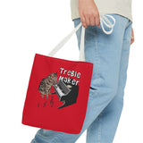 Tote Bag: Treble Maker Design by Nina featuring Flounder the Purrmaid Playing Piano for Mouse Toy