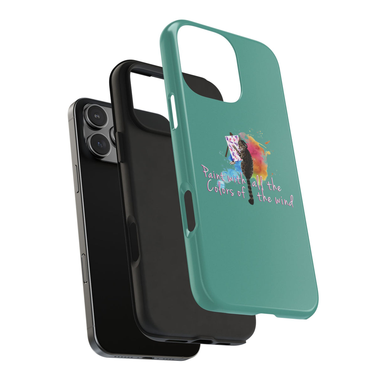 Tough Phone Case — "paint with all the colors of the wind" Flounder the Purrcasso Art