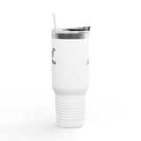 40oz Insulated Travel Mug — 'I Want to Be Where the People Aren't' Purrmaid Design