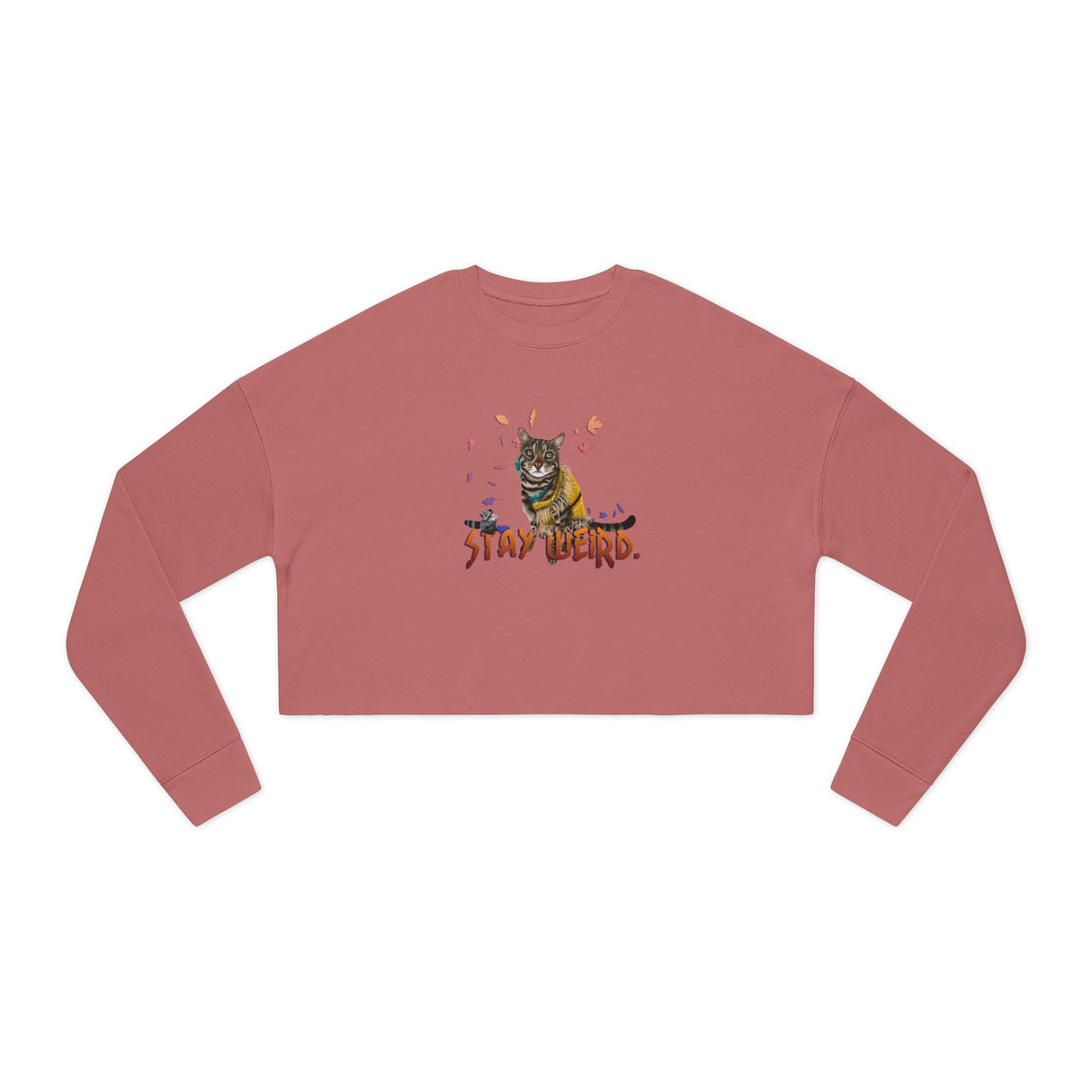 Stay Weird Cropped Sweatshirt — Flocahontas & Mouse Toy Artwork