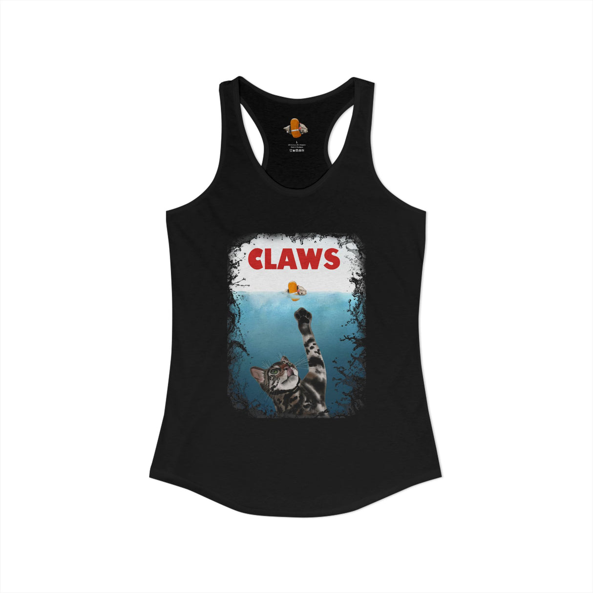 Purrmaid Flounder Claws Tank — Women's Racerback Tank with 'Shark-Like' Cat Catch Design