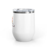 Wine Tumbler — "Paint With All The Colors Of The Wind" Flounder the Purrcasso Artwork