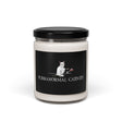Purranormal Cativity scented soy candle, 9 oz glass jar with the hand drawn Purranormal Cativity design by Nina Leipold